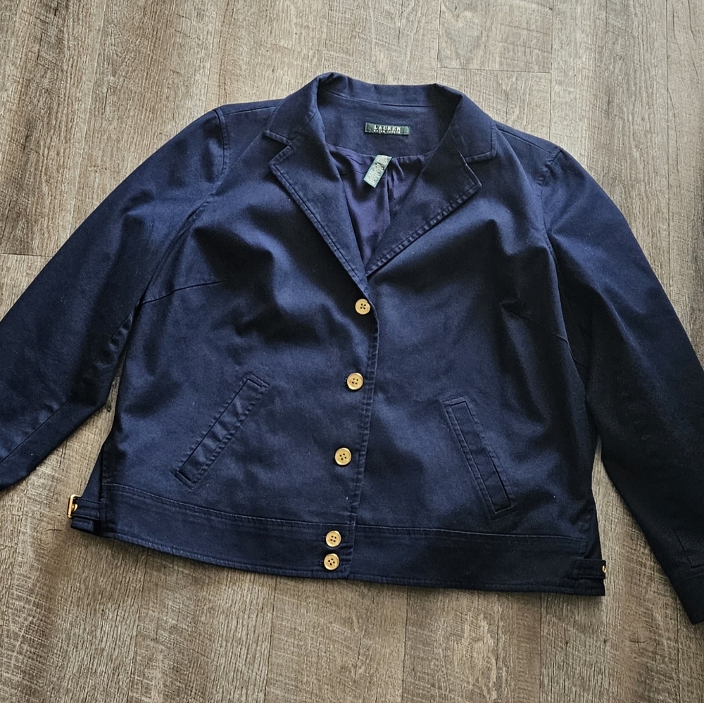 Lauren By Ralph Lauren Box Cotton Canvas Jacket 18W